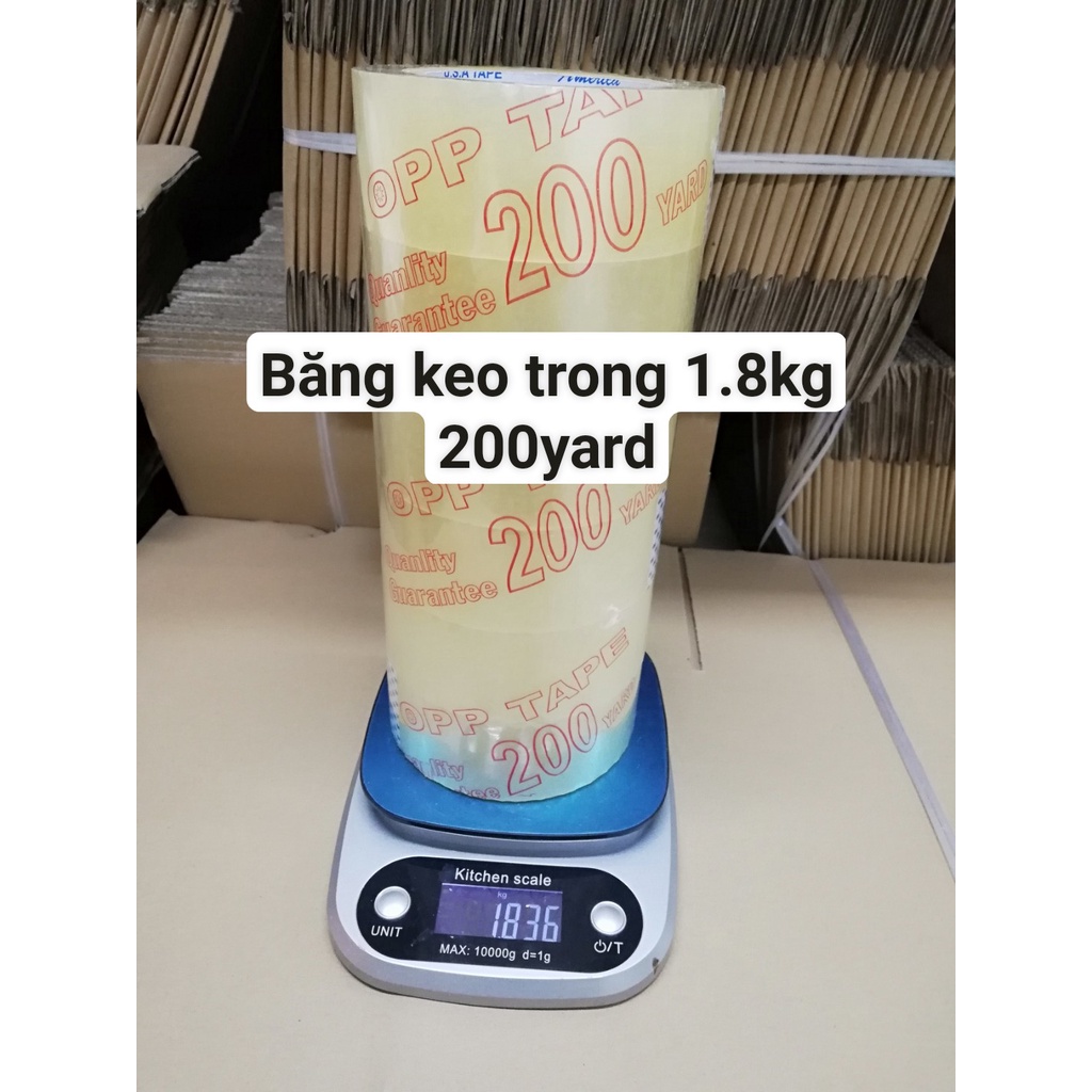 Băng keo trong 1.8kg 200yard băng dính dán thùng đóng gói hàng hóa