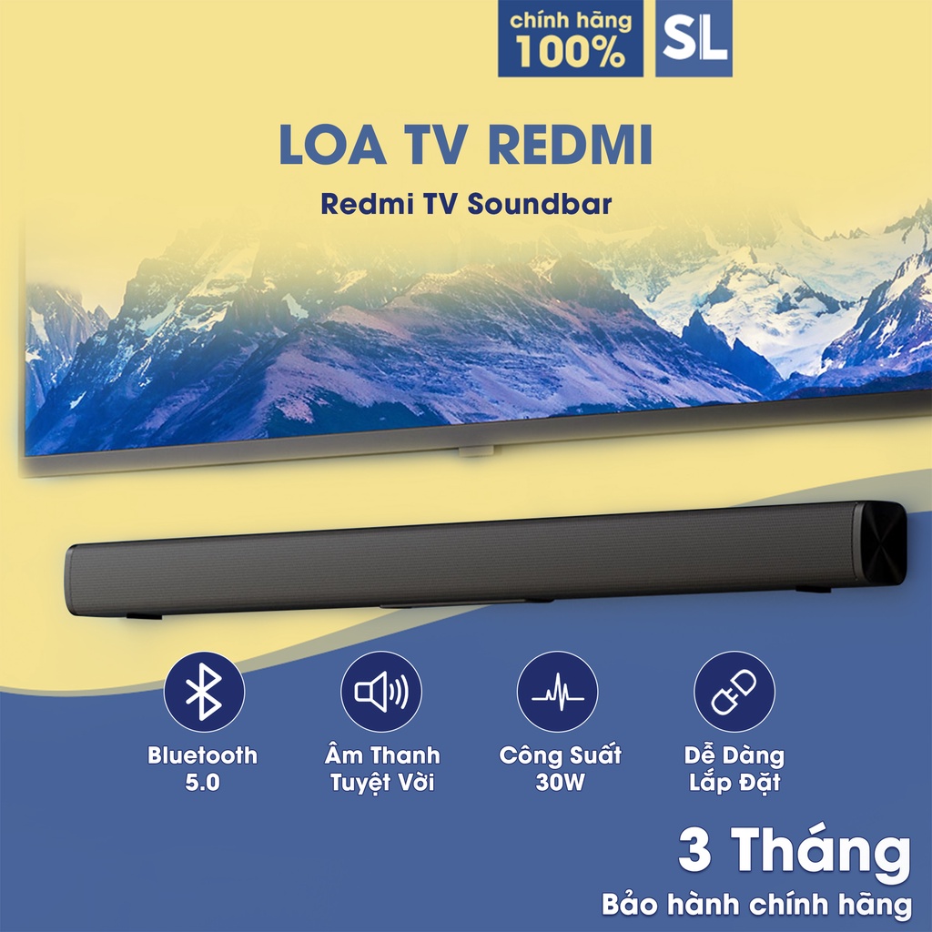 Loa TV Redmi Soundbar TV Xiaomi Kết nối Bluetooth AUX Bluetooth 5.0 Hàng chính hãng