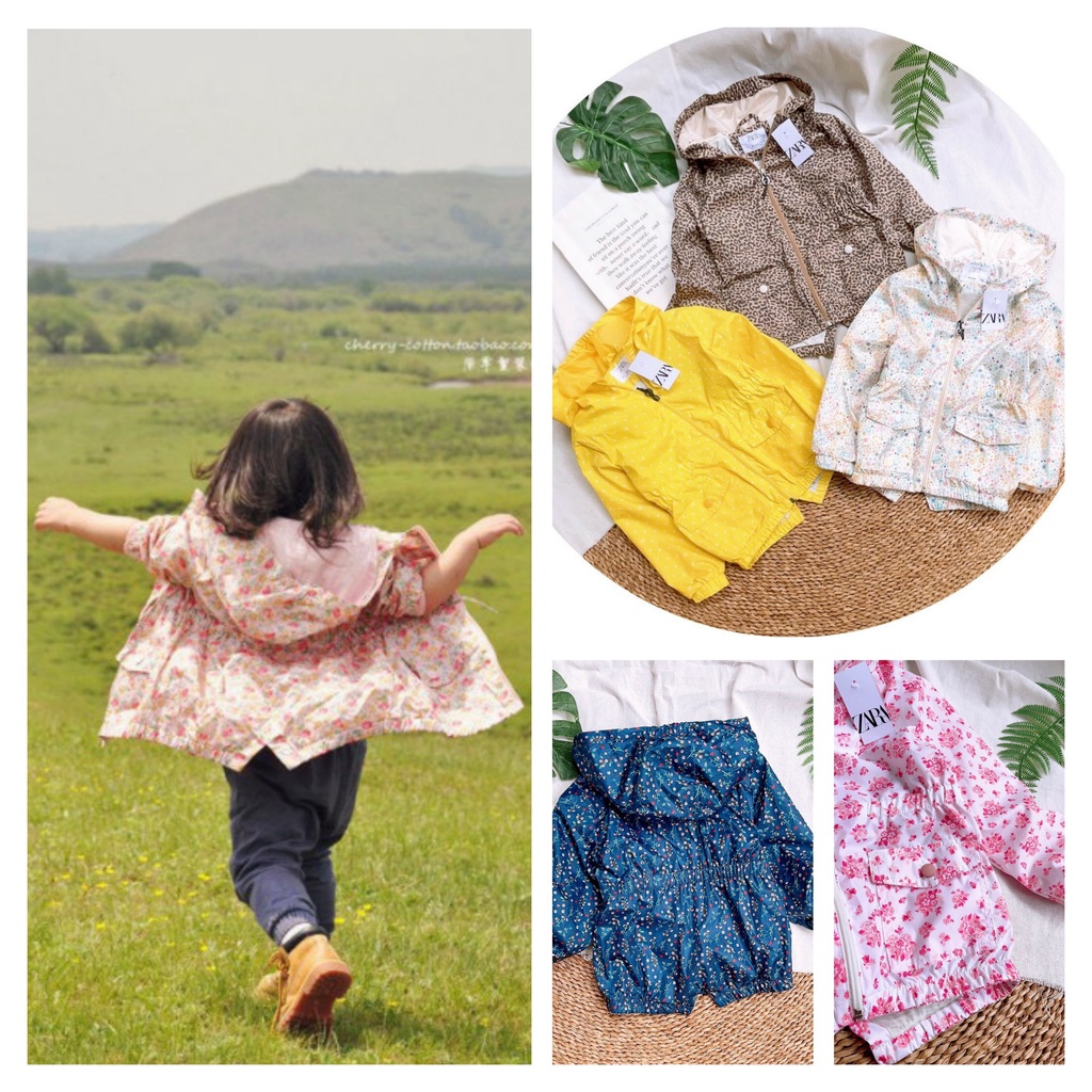 Áo khoác 2 lớp cho bé xuất dư Zara. Chất gió nhẹ, màu sắc xinh xắn, trong lớp vải nỉ không gây bí . Size 18M-6Y