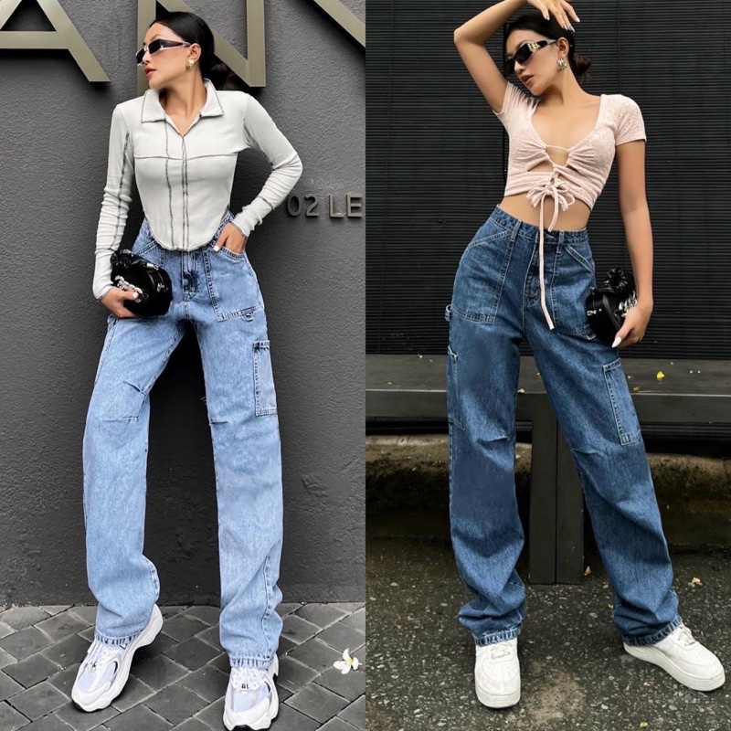 Quần Jean Boy Ống Suông Túi Hộp - Quần Jeans Boy Ống Đứng Siêu Ngầu