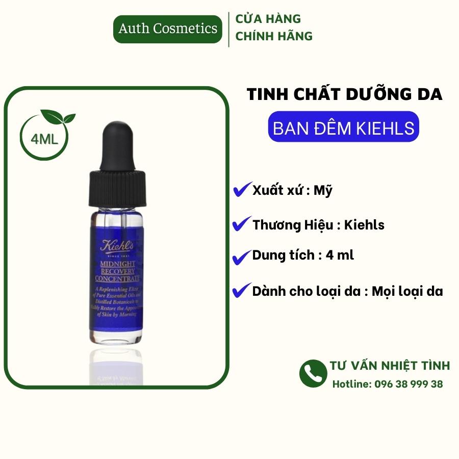 Serum dưỡng da ban đêm KIEHL'S Midnight Recovery Concentrate 4ml Tinh chất tái tạo phục hồi chống lão hóa dưỡng ẩm cao