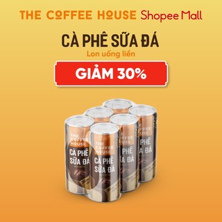Lốc 6 Lon Cà phê sữa đá The Coffee House uống liền - 6 Lon 180ml