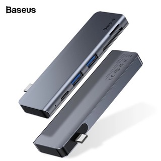 Bộ Hub chuyển đổi 5 trong 1 Baseus Harmonica Type C to USB 3.0, TF/SD Card Reader, Type C PD Adapter