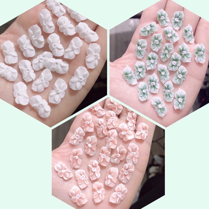 Hoa Cúc Giễu Ôm Ngọc Gắn Móng - Nail Chuyên Nghiệp