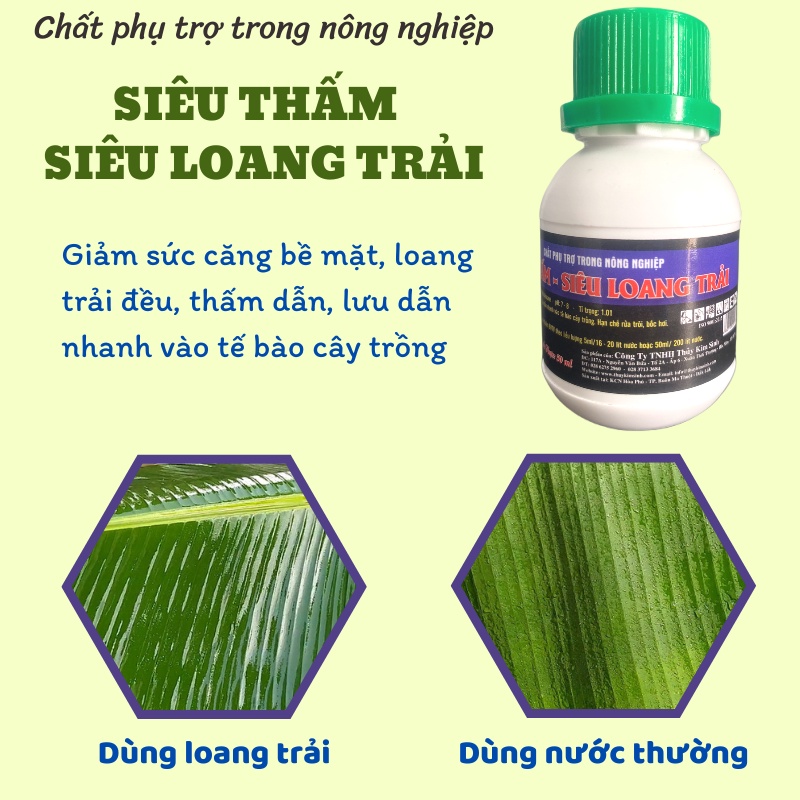 Siêu Thấm - Siêu Loang Trải, Siêu Bám Dính - Chai 50ml đậm đặc gấp 2 lần