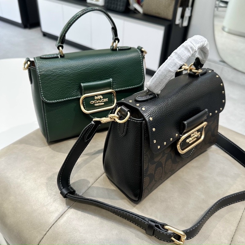 Túi Coach phối rắn da thật