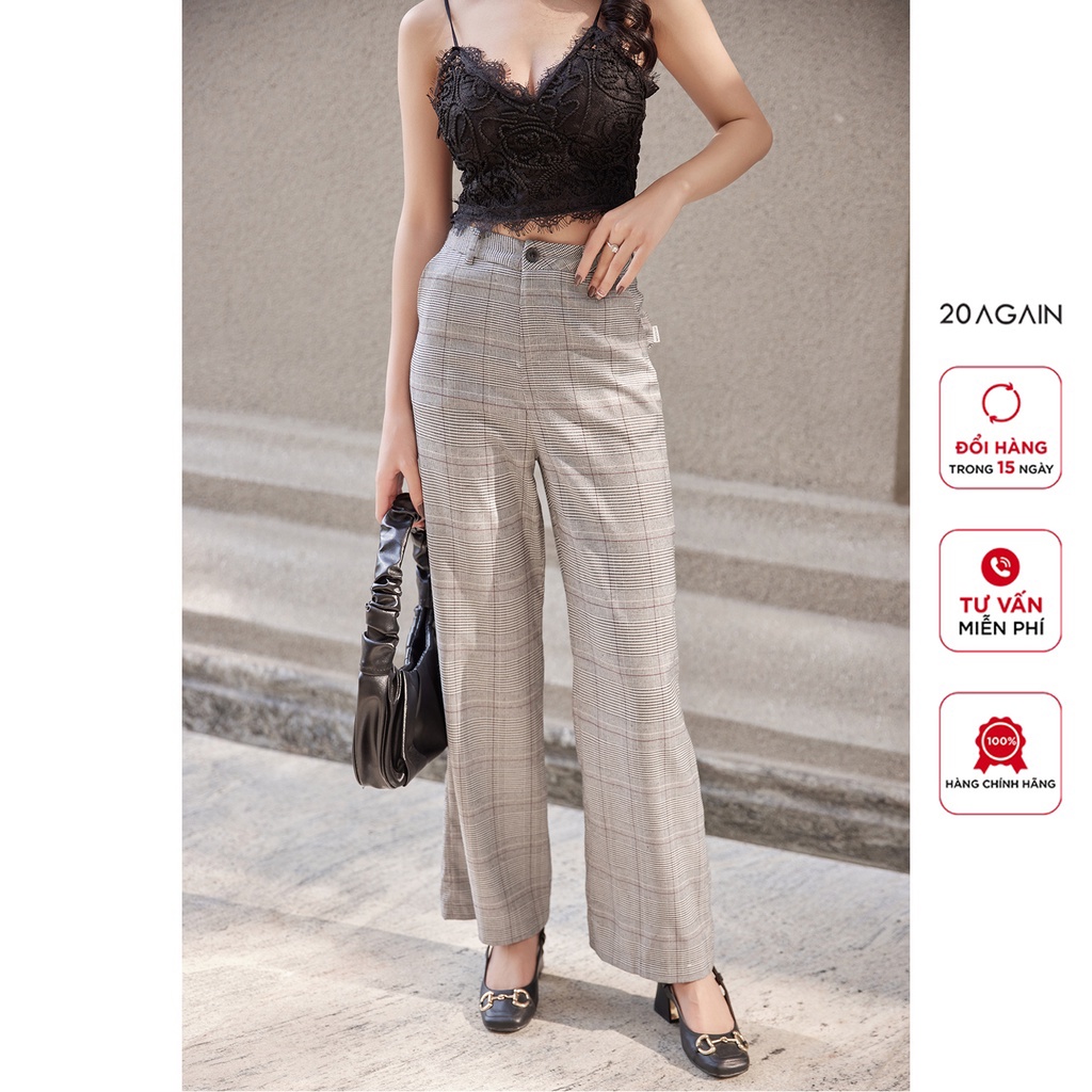 Quần ống suông 20AGAIN, thiết kế basic phong cách công sở thanh lịch, thời trang QAA2523