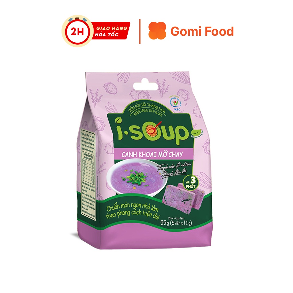 Canh khoai mỡ chay I-SOUP 55g túi 05 viên Gomi Food