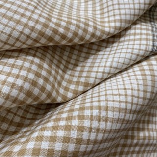  Vải Linen Tưng Caro Lạ Mắt Nâu Vintage Mềm Mướt Khổ 1m45 