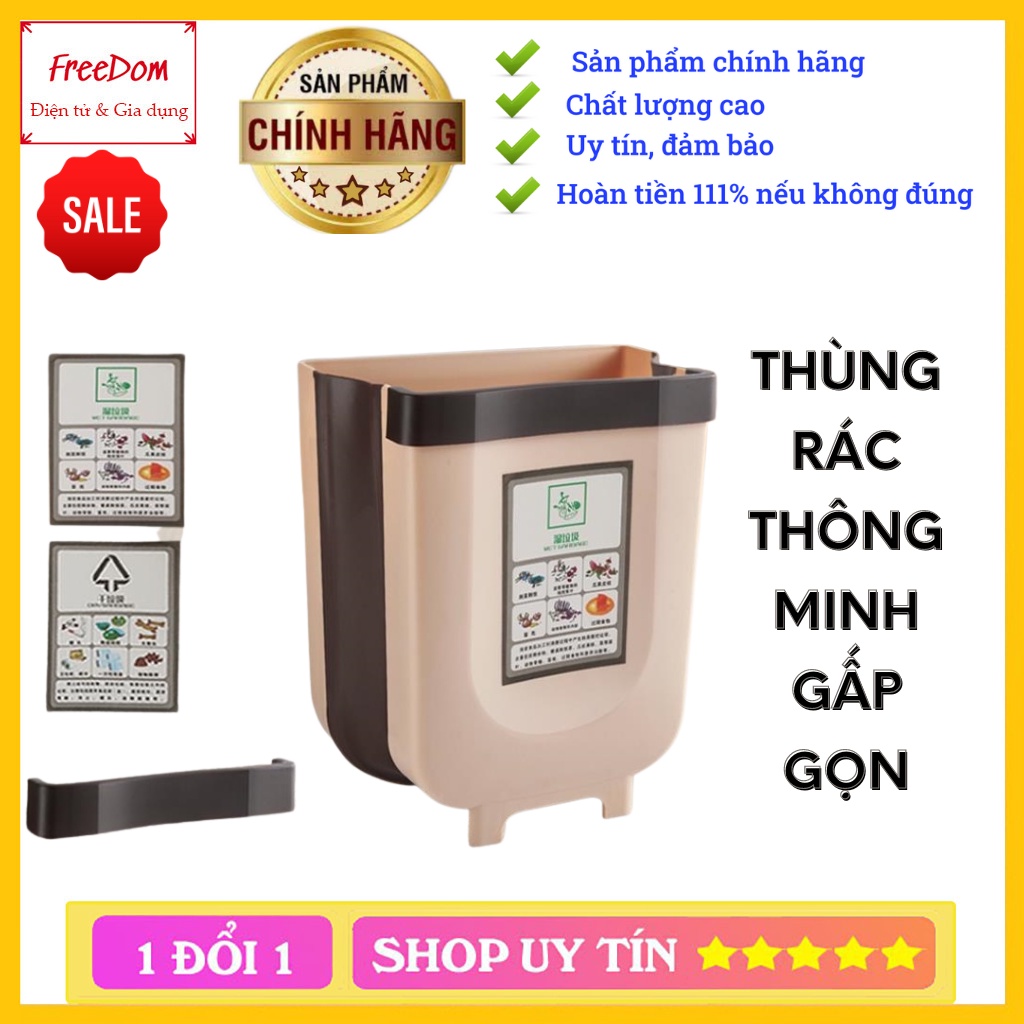 Thùng Rác Gấp Gọn Thông Minh Treo Cạnh Tủ Bếp Size To Tiện Lợi Full Box