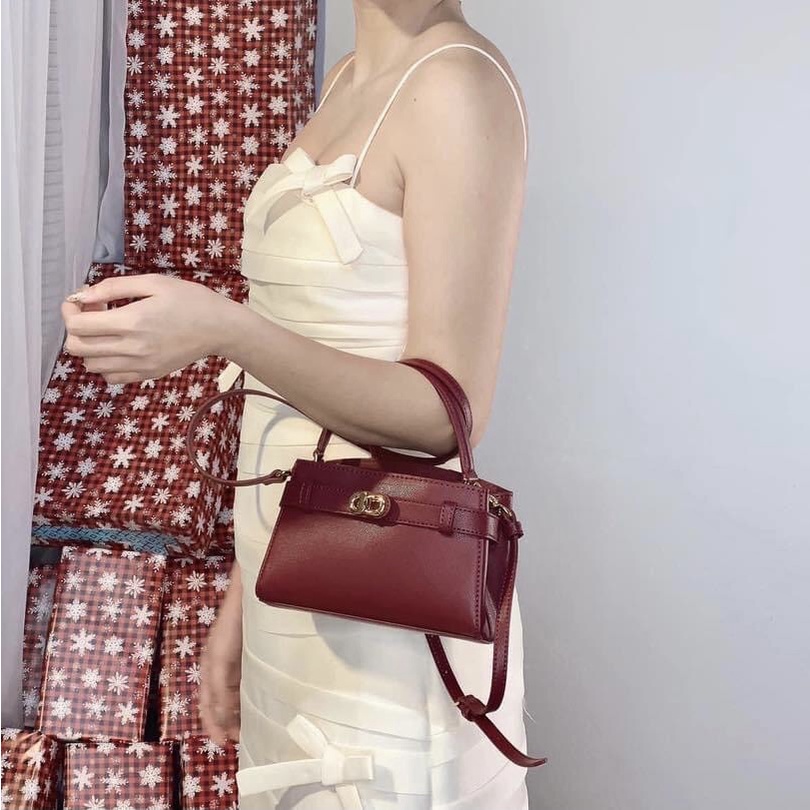 Túi đeo chéo nữ túi cn.k khóa ngang size 20 hàng xuất dư kèm dây đeo chéo sang chảnh - ZENI.STORE