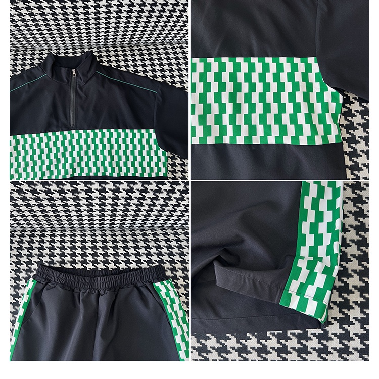 Bộ Thể Thao Nam Hè Cổ Trụ Phối Khóa Kéo Cao Cấp, Chất Liệu Cotton Mịn Mã TRU02 Cá Tính