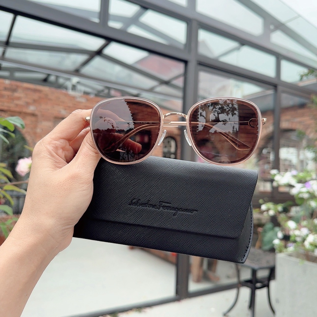 Salvatore Ferragamo viền nâu, mắt nâu SF213SK  Nude/gold