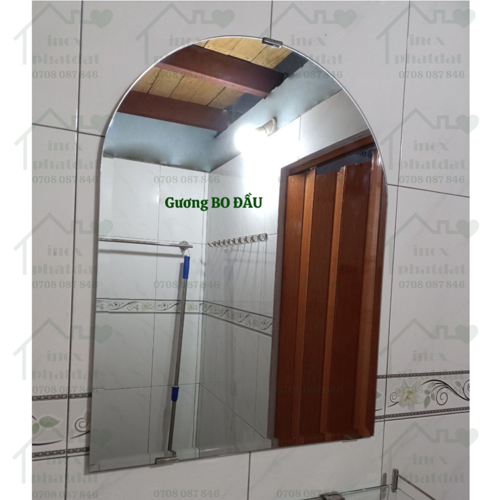 Gương soi treo tường PHÁT ĐẠT  dày 4li tặng kèm pas, gương kính nhà tắm