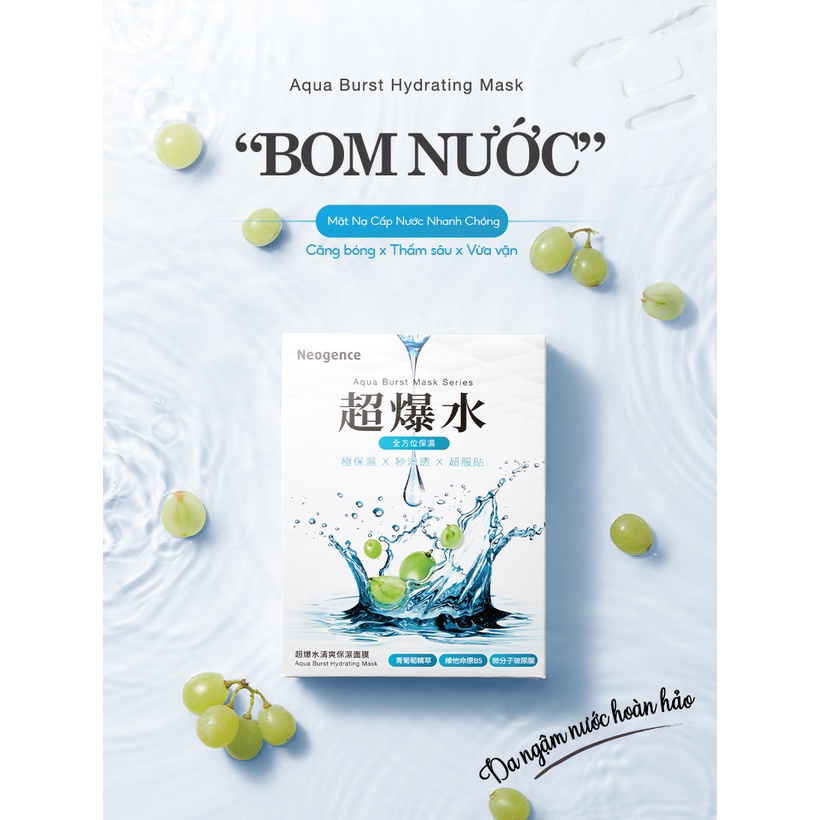 Mặt nạ Neogence Aqua Burst cấp nước nhanh chóng Hộp 5 miếng