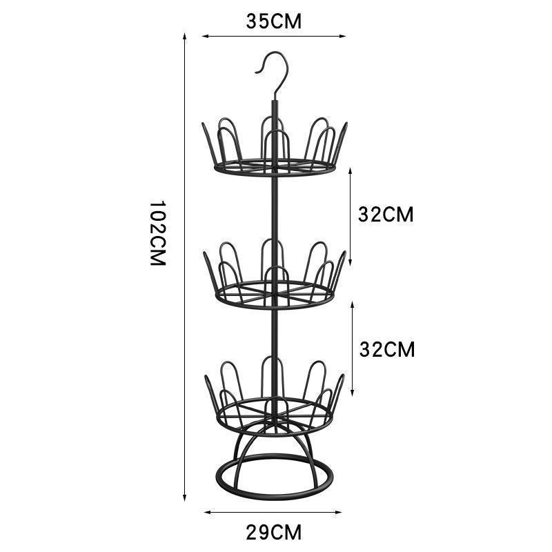 Kệ phơi giầy dép 3 tầng xoay 360 độ  - Có móc treo, Khô nhanh, Tiết kiệm không gian | BigBuy360 - bigbuy360.vn