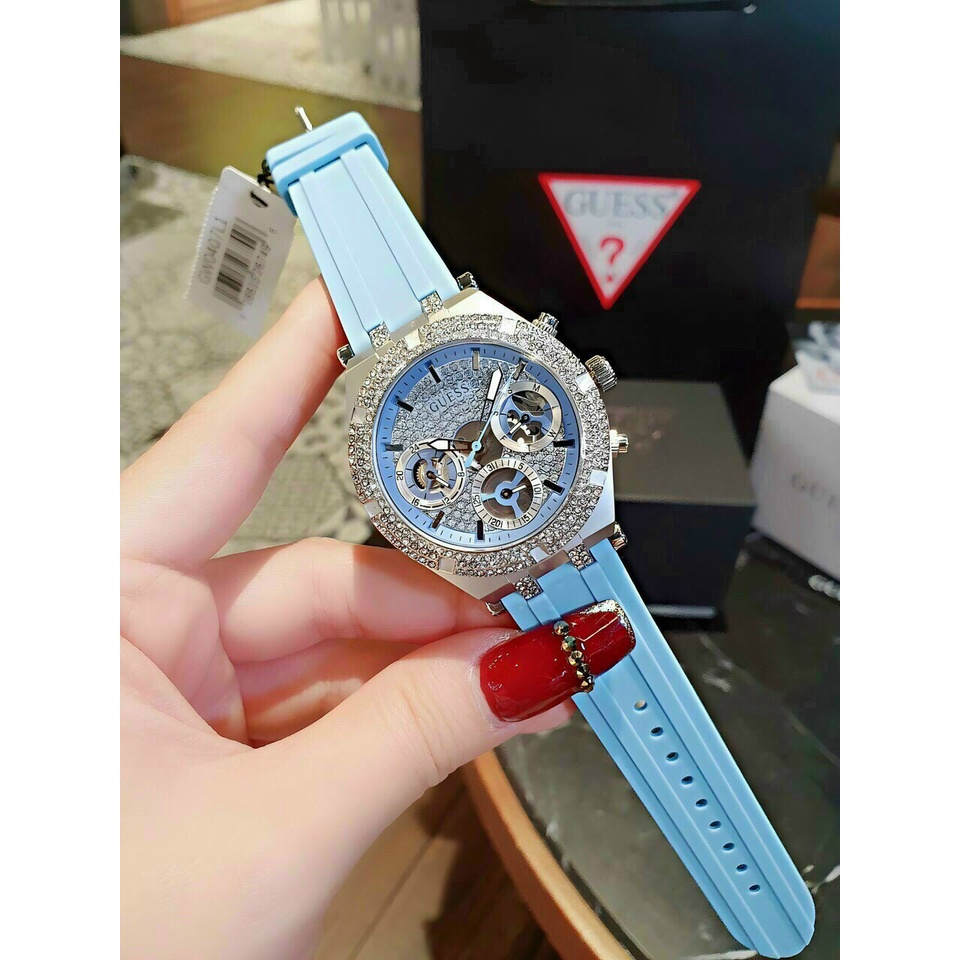 Đồng Hồ Nữ Guess GW0407L1 GW0407L2 GW0407L3 Vỏ Đính Hạt - Dây Silicon - Size 38mm