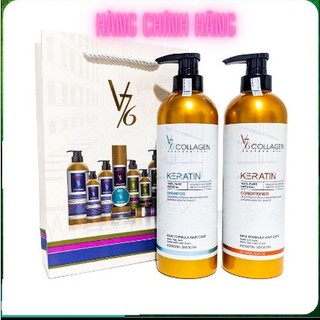  Chính hãng Cặp Gội Xả Phục Hồi Tóc Bộ Gội Xả V76 Collagen Italy 800ml Bảo Vệ Tóc Chắc Khỏe 