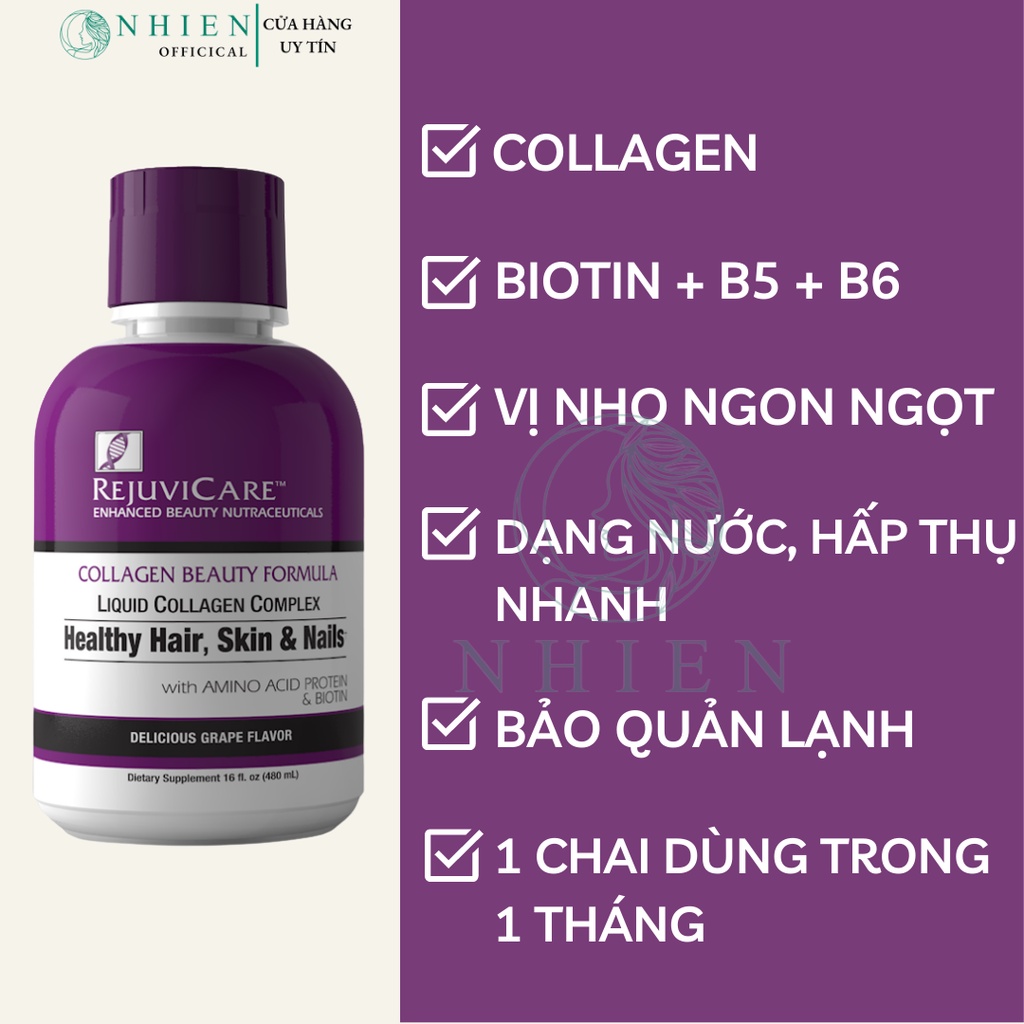 Collagen nước đẹp da, móng, tóc RejuviCare Collagen Beauty Formula Liquid 480ml