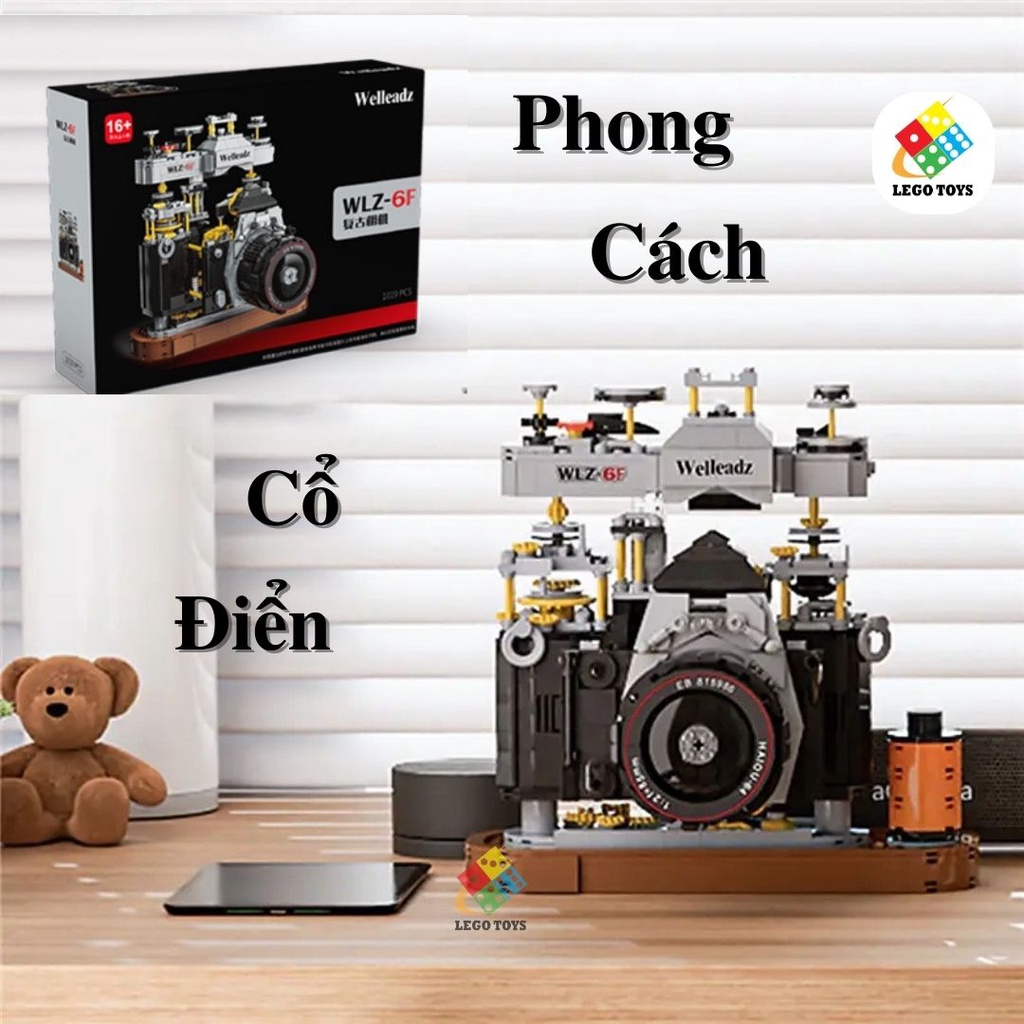 Máy Ảnh Welleadz Phong cách Retro Vintage - Mô Hình Lắp Ráp Máy Ảnh Camera - 1020 Chi Tiết