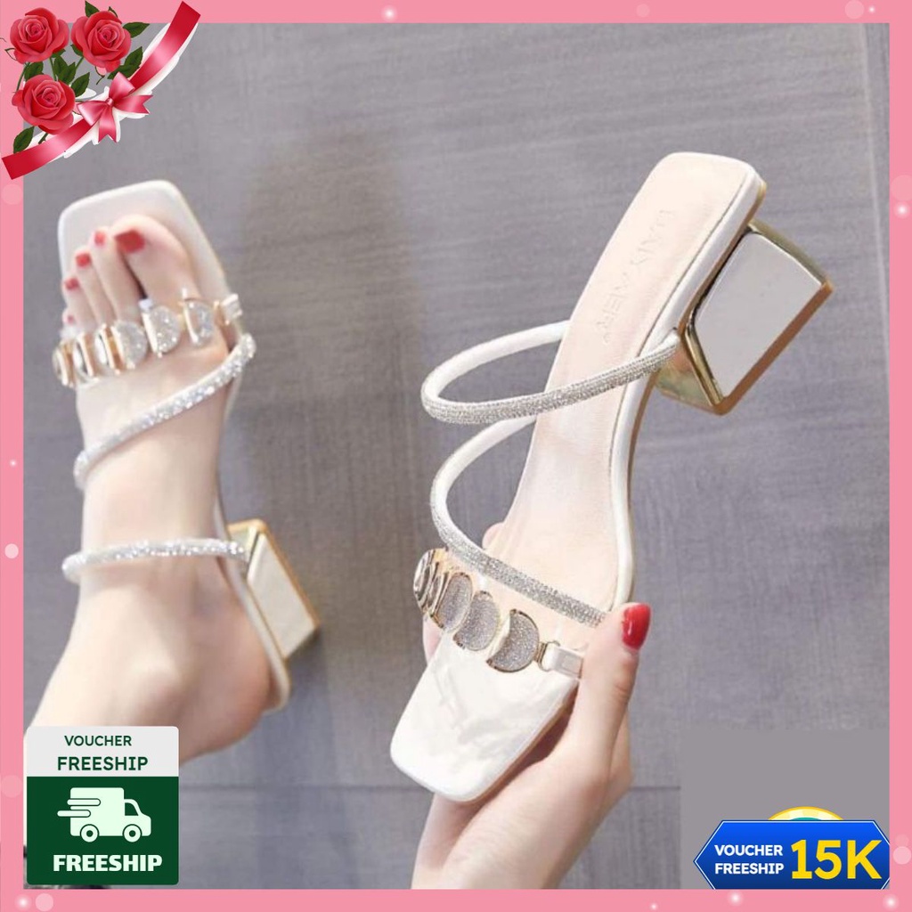 Sandal cao 5cm viền đồng,khóa mặt trăng bigsize 32 đến 45