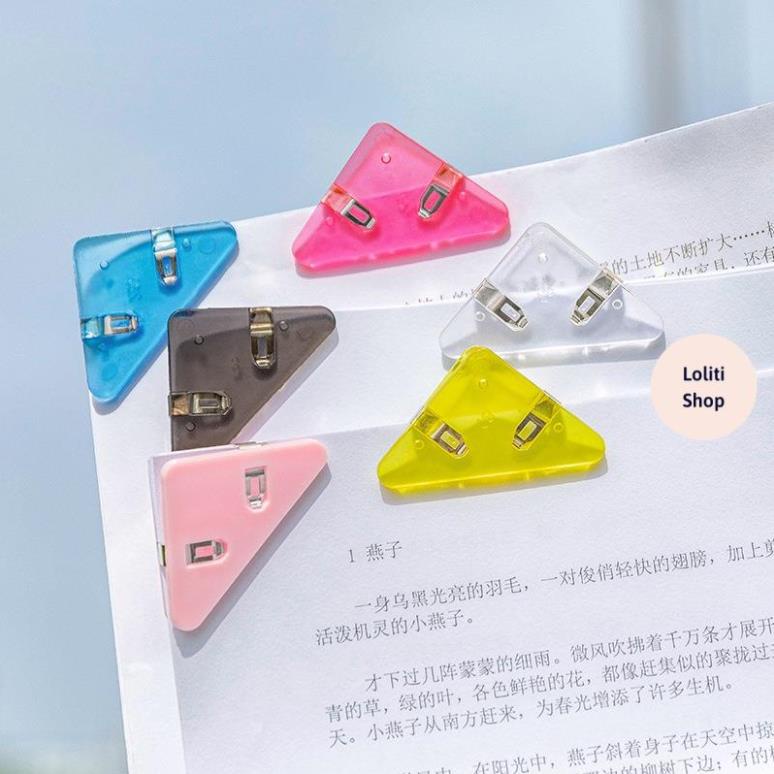 Kẹp giấy kẹp góc sách kẹp tài liệu giấy kiểm tra Harajukuh cho học sinh, văn phòng LOLITI KEP556