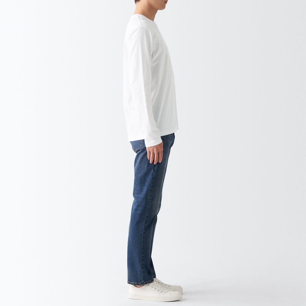 ÁO THUN VẢI JERSEY COTTON ẤN ĐỘ CỔ TRÒN DÀI TAY NAM