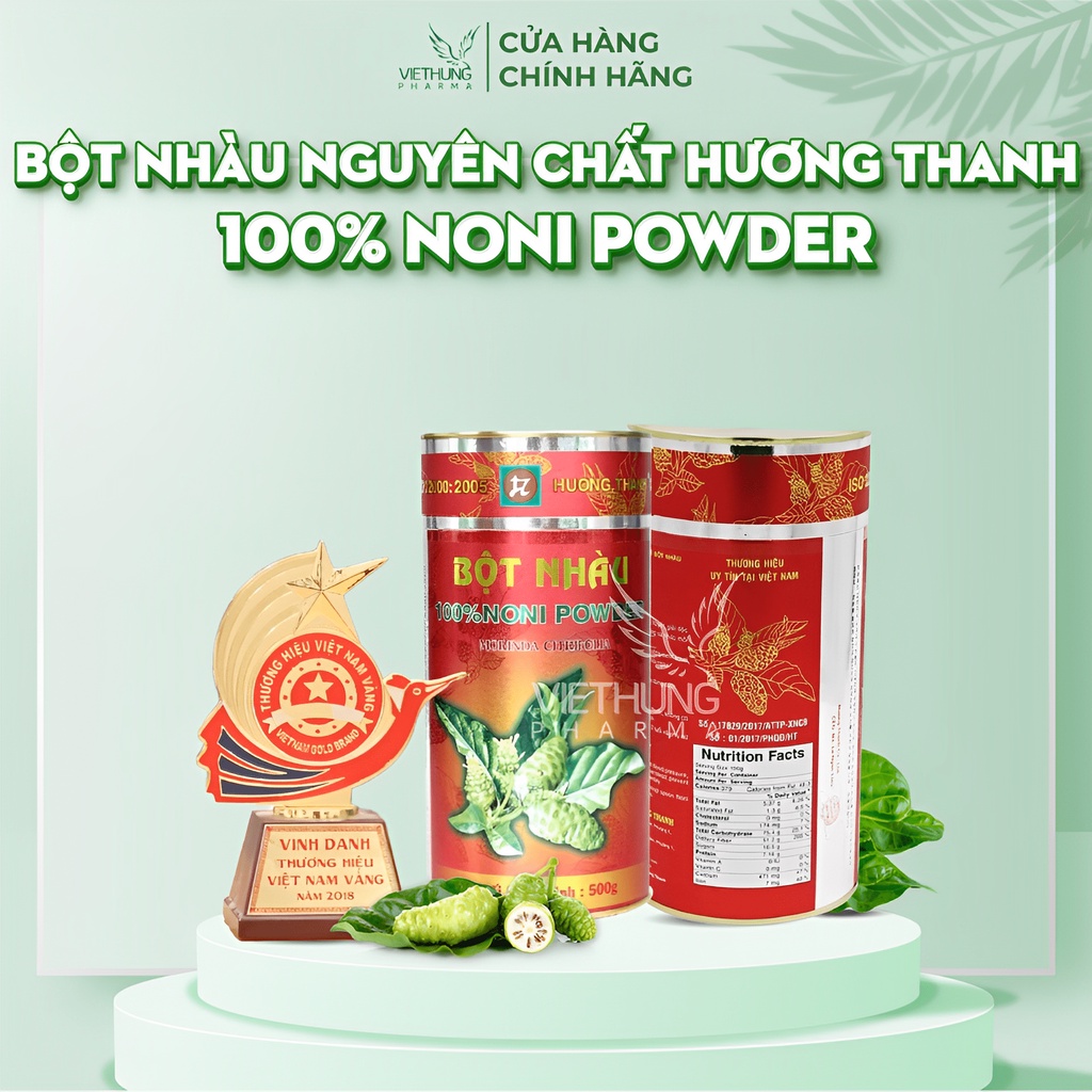 Bột Nhàu Nguyên Chất Hương Thanh, NoNi Powder 100%, Làm Từ Quả Nhàu Chín, Giúp Bổ Xương Khớp, Tăng Đề Kháng, Hộp 500g