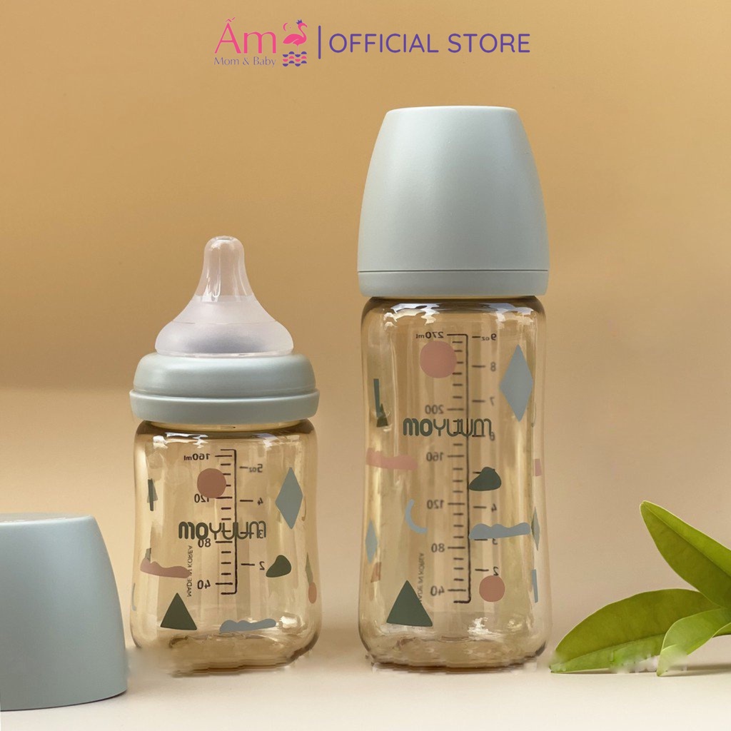Bình Sữa Moyuum  Nội Địa Hàn Quốc Hình Mây PP Bởi Ấm Baby Nhựa PPSU Silicon Siêu Mềm Cho Bé 170ml/ 270ml Ấm Gift Decor
