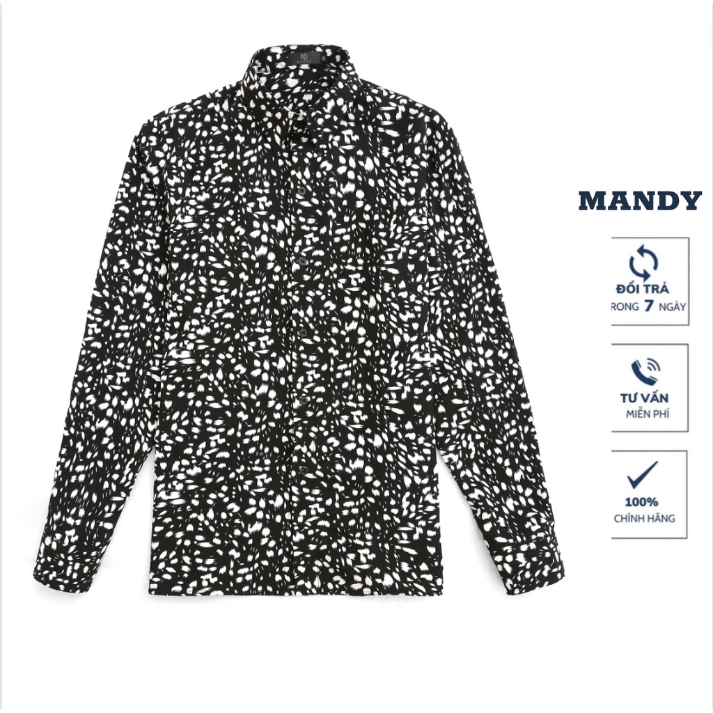 Áo sơ mi nam dài tay họa tiết vải thoáng mát, chống nhăn | No.1 paint smear