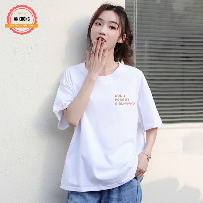Áo thun nữ, áo phông nữ tay ngắn cổ tròn chất cotton co giãn 4 chiều ATN116
