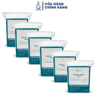 Bông tẩy trang 222 miếng Likado chất liệu Cotton ( COMBO 6 GÓI)