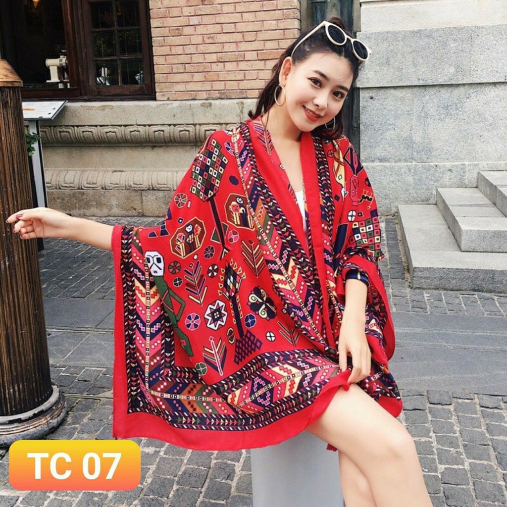 - Khăn Choàng Boho Họa Tiết Thổ Cẩm Đi Biển 1001 Công Dụng Hot Trend được chọn từng hoa văn