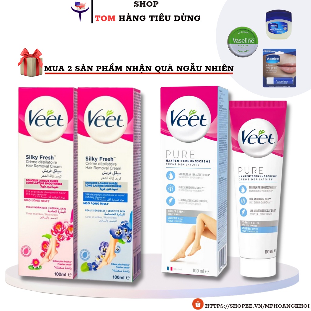 Kem tẩy lông Veet 100ml Hàng Pháp cho da nhạy cảm