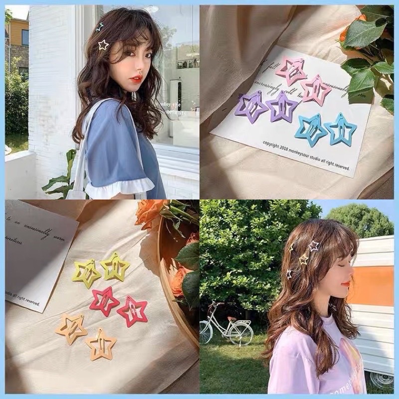 Set 10 kẹp tóc hình sao dễ thương cho bé gái