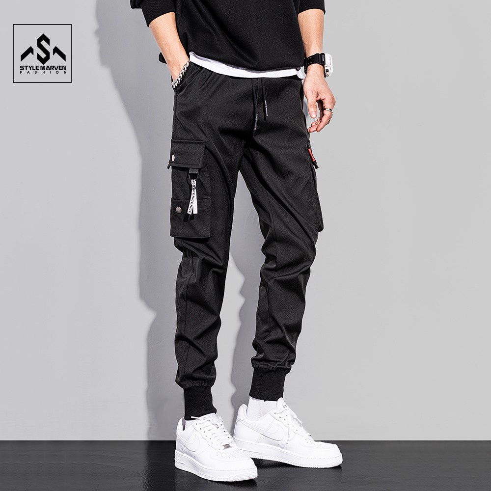 Quần jogger kaki nam ống rộng bo chun gấu STYLE MARVEN phối túi hộp hiphop - QUAN SM019 | BigBuy360 - bigbuy360.vn