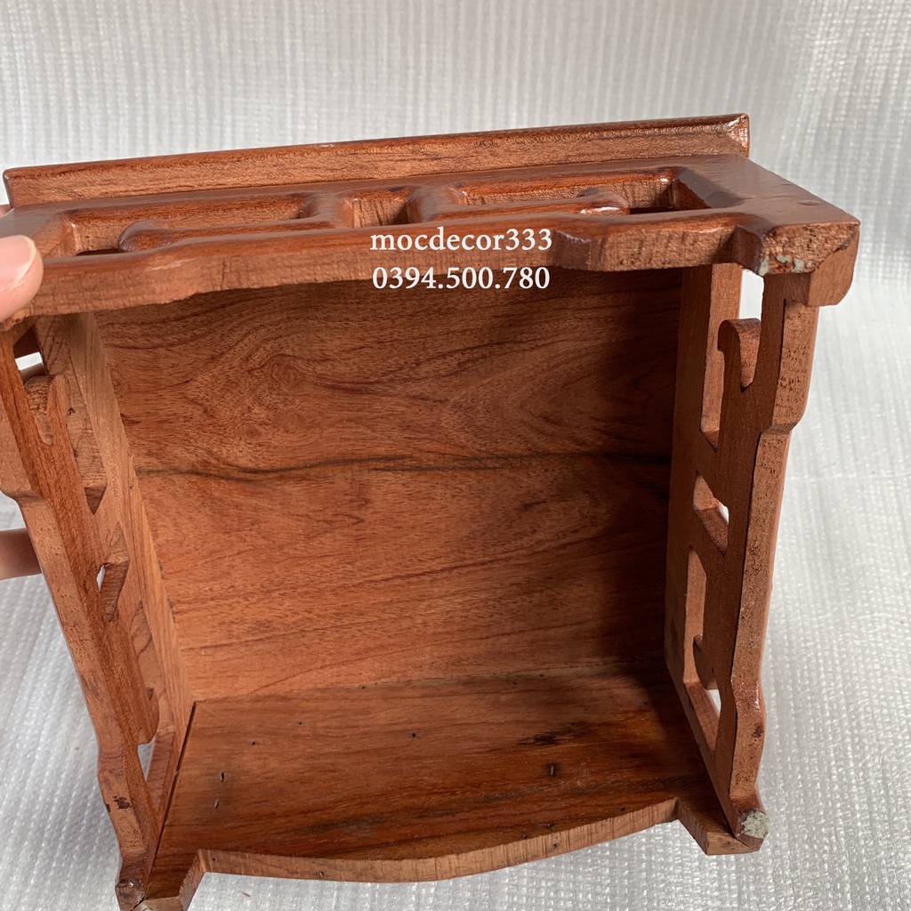 Đế gỗ vuông kê tượng cây cảnh trưng bày đồ trang trí gỗ Hương vuông 14-22cm cao 9cm