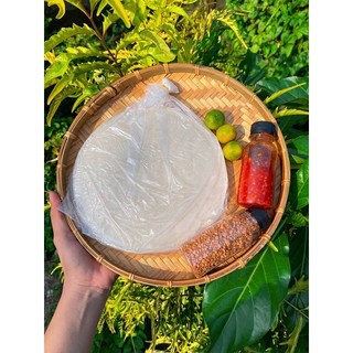 Combo bánh tráng phơi sương kèm muối, ớt rim