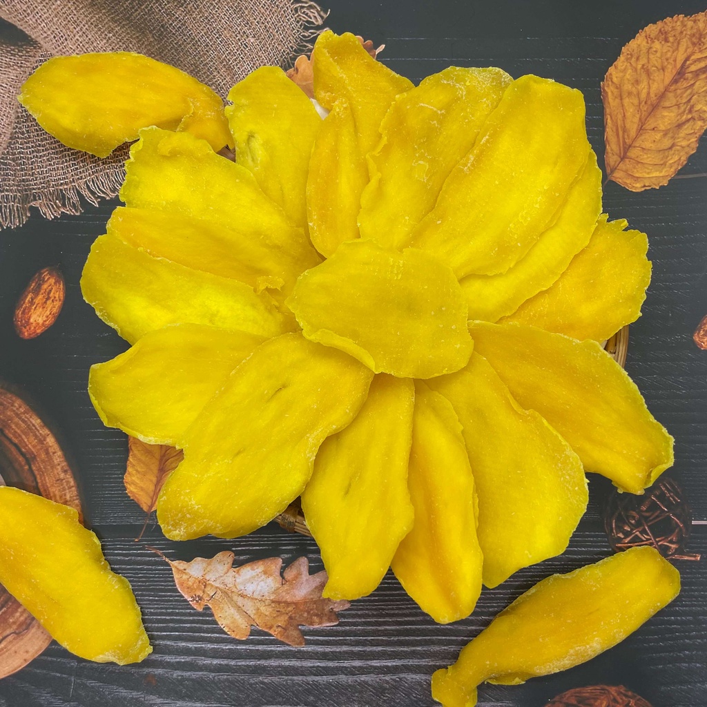 Xoài Thái Sấy Dẻo Chua Ngọt Tự Nhiên Nguyên Miếng Loại Ngon Túi Zip 500g