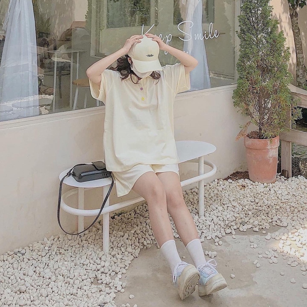 Set Bộ Đi Chơi Nữ JEMCLOSET Áo Polo Quần Short Phong Cách Hàn Quốc Dễ Thương NOAL 8128