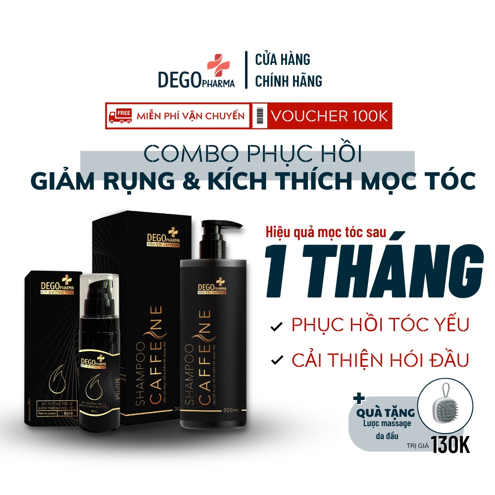 Combo phục hồi tóc chuyên sâu và kích mọc tóc Dego Pharma - giảm và ngăn rụng tóc nhanh, dưỡng tóc bóng mượt