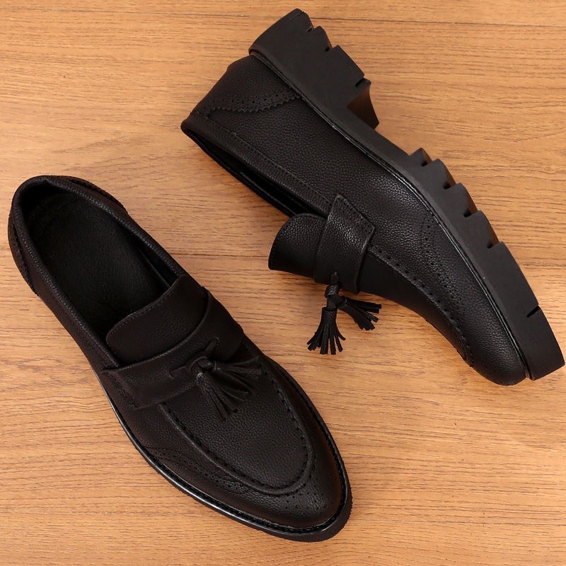Giày lười nam, giày lười nam da bò, giày công sở nam đai chuông tăng chiều cao 6CM