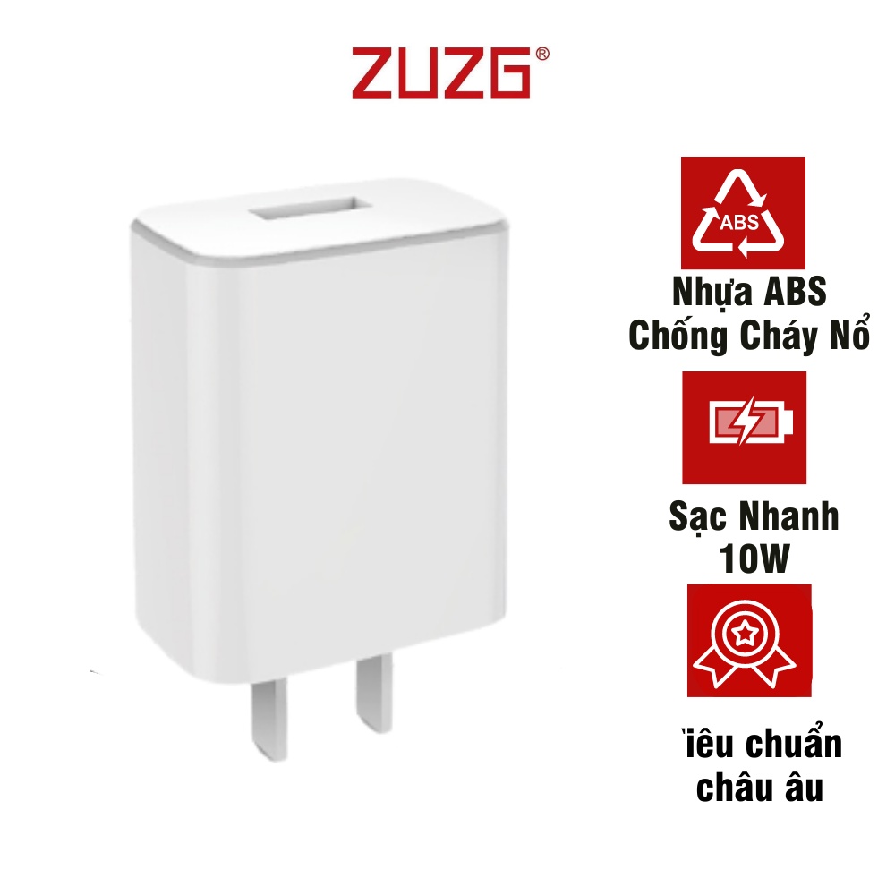 Củ sạc nhanh iphone samsung chính hãng ZUZG 2.4A 10w U01