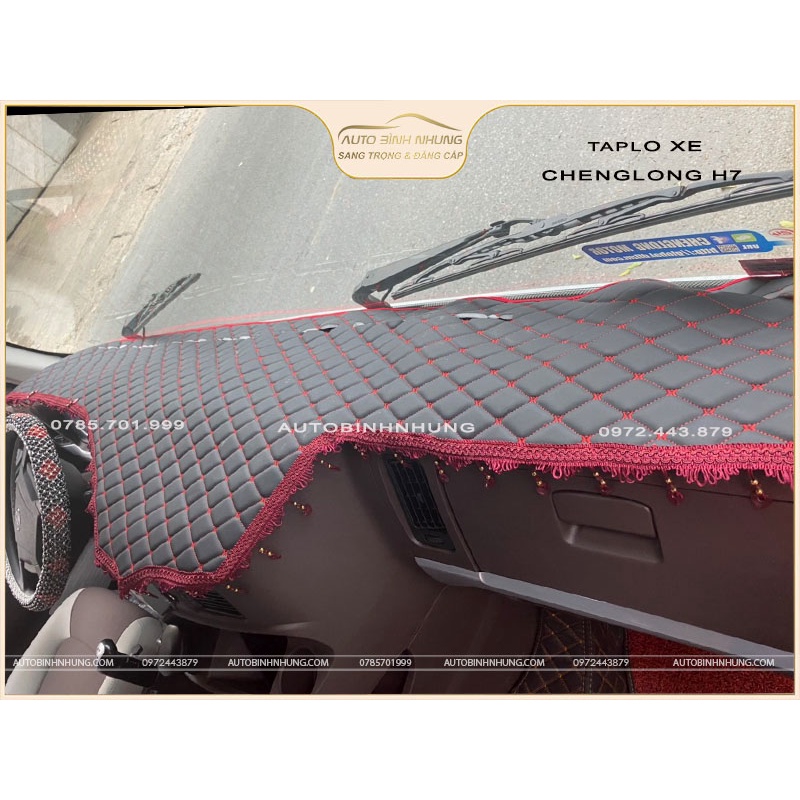 Thảm Taplo xe Chenglong H7 420, H7 480 thảm da 6D- DA CACBON