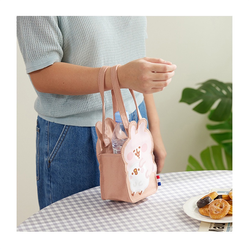 Túi xách canvas 3 chiều thỏ Kanna hoạt hình dễ thương cho cô gái yêu màu hồng mới của Nhật Bản