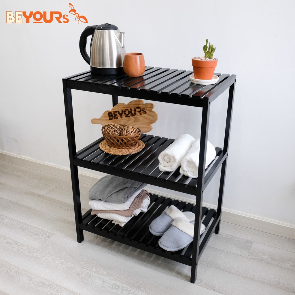 Kệ để lò vi sóng 3 tầng BEYOURs Oven Rack 3F gỗ thông nhập khẩu chắc chắn, chịu lực tốt (2 màu: gỗ, đen)