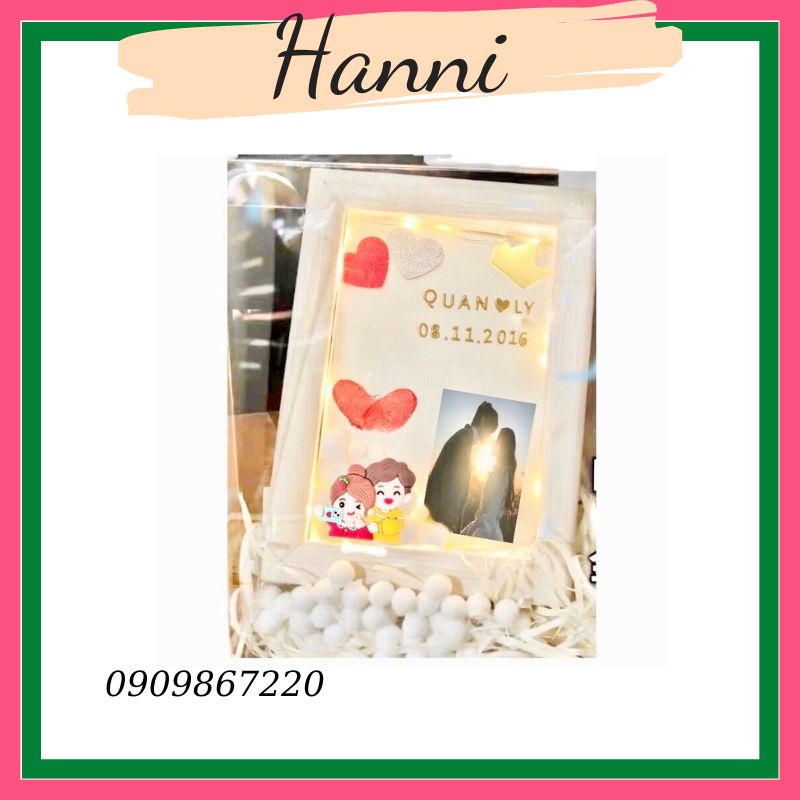 Khung vân tay tình yêu cho cặp đôi tặng kèm 10 ảnh trang trí