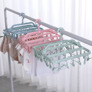 Bộ móc chùm treo xếp gọn tiện dụng với 32 kẹp chống gió bay khi phơi đồ cho trẻ nhỏ