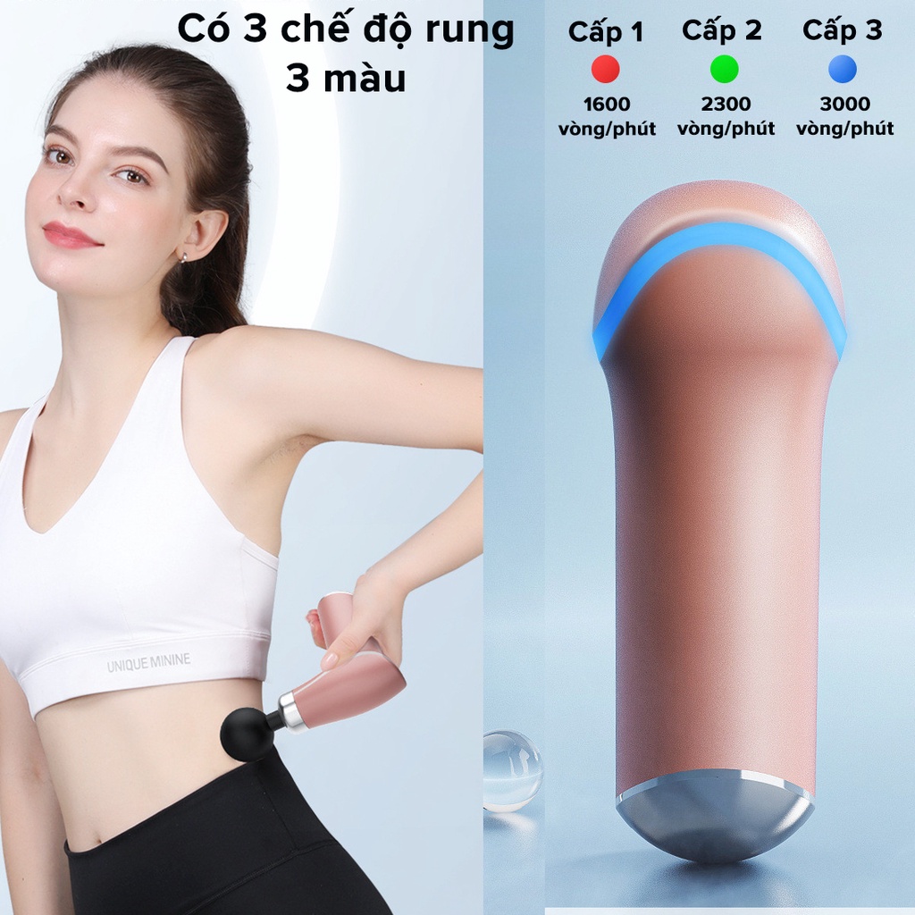 Máy Massage Trị Liệu Cầm Tay 8 Đầu Compact KH 325 3 Chế Độ Cộng Hưởng, Súng Đấm Lưng Cổ Vai Gáy Chính Hãng Amalife