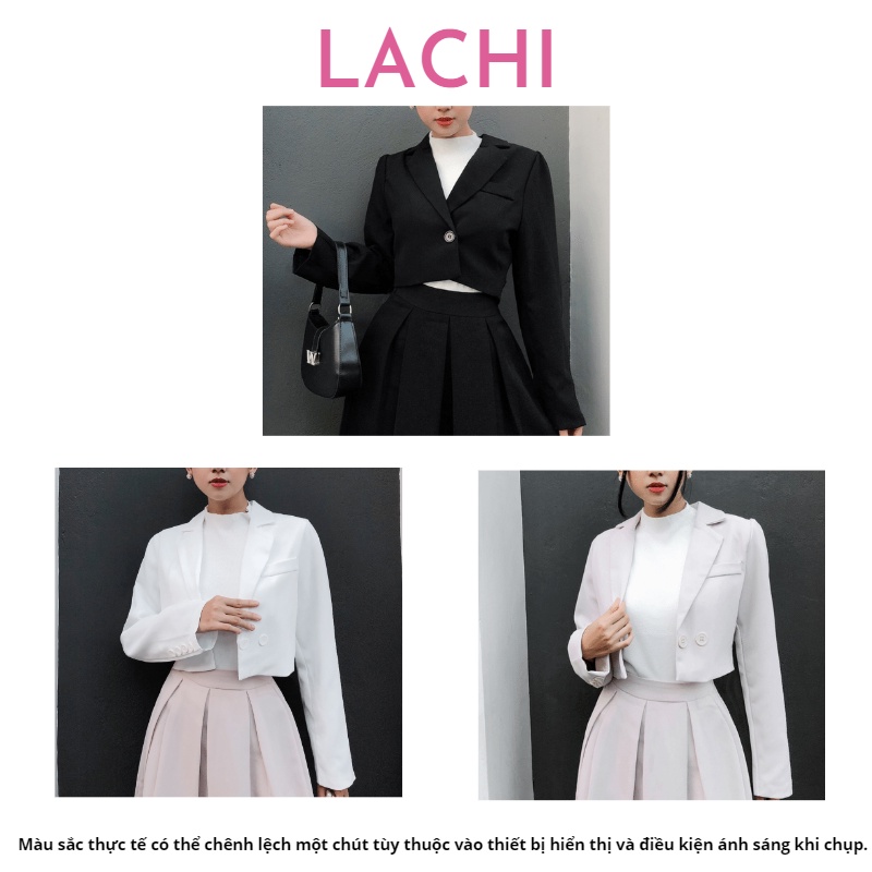 Áo khoác Lachi công sở kiểu vest blazer croptop dài tay chát tuyết mưa ASM06